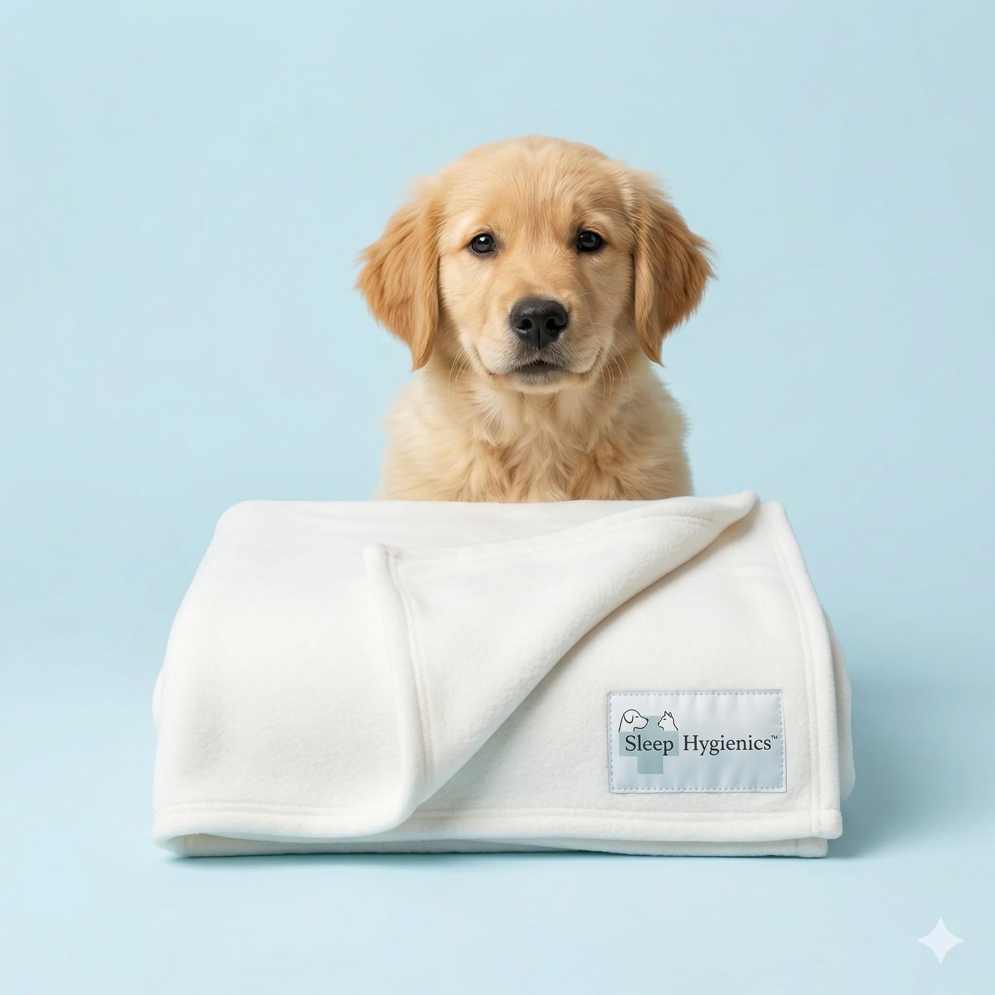 Golden Retriever puppy with Rx Clinical Pet Blanket